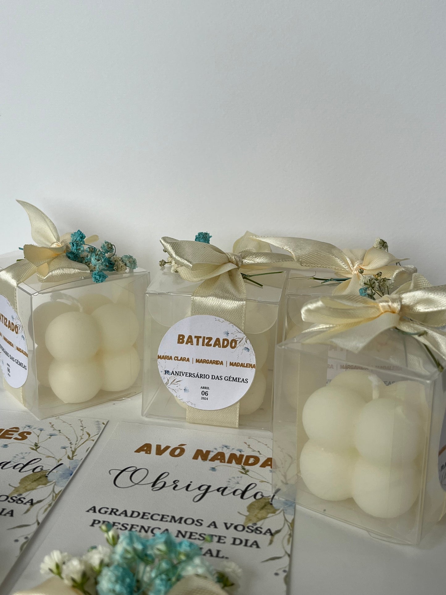 Vela Mini Bubble com caixa de acetato