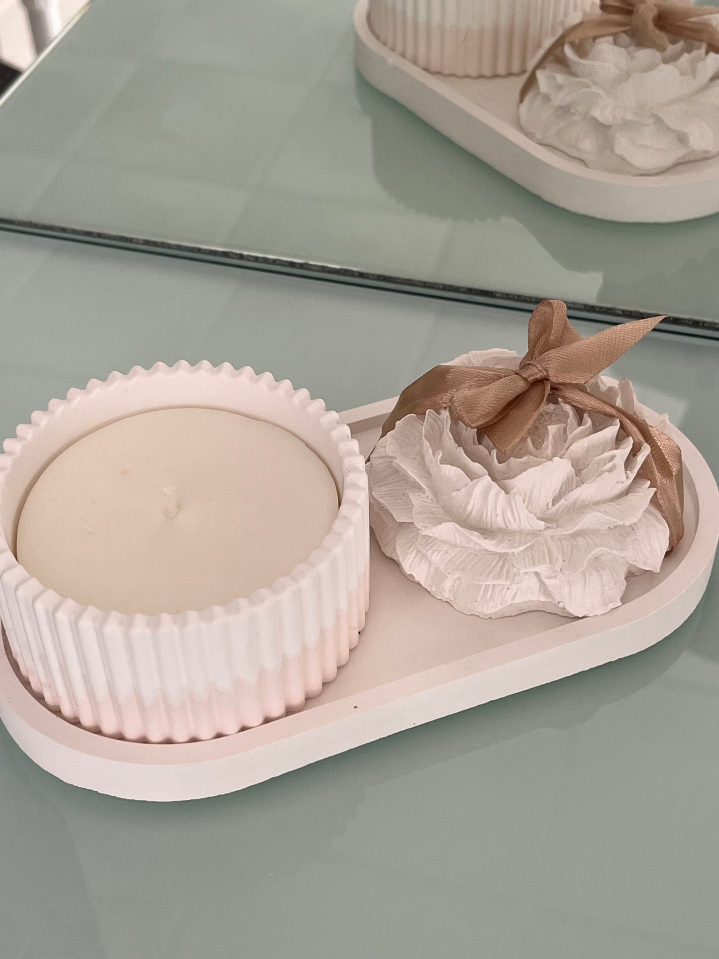 Conjunto Cerâmico Perfumado com Vela Reutilizável