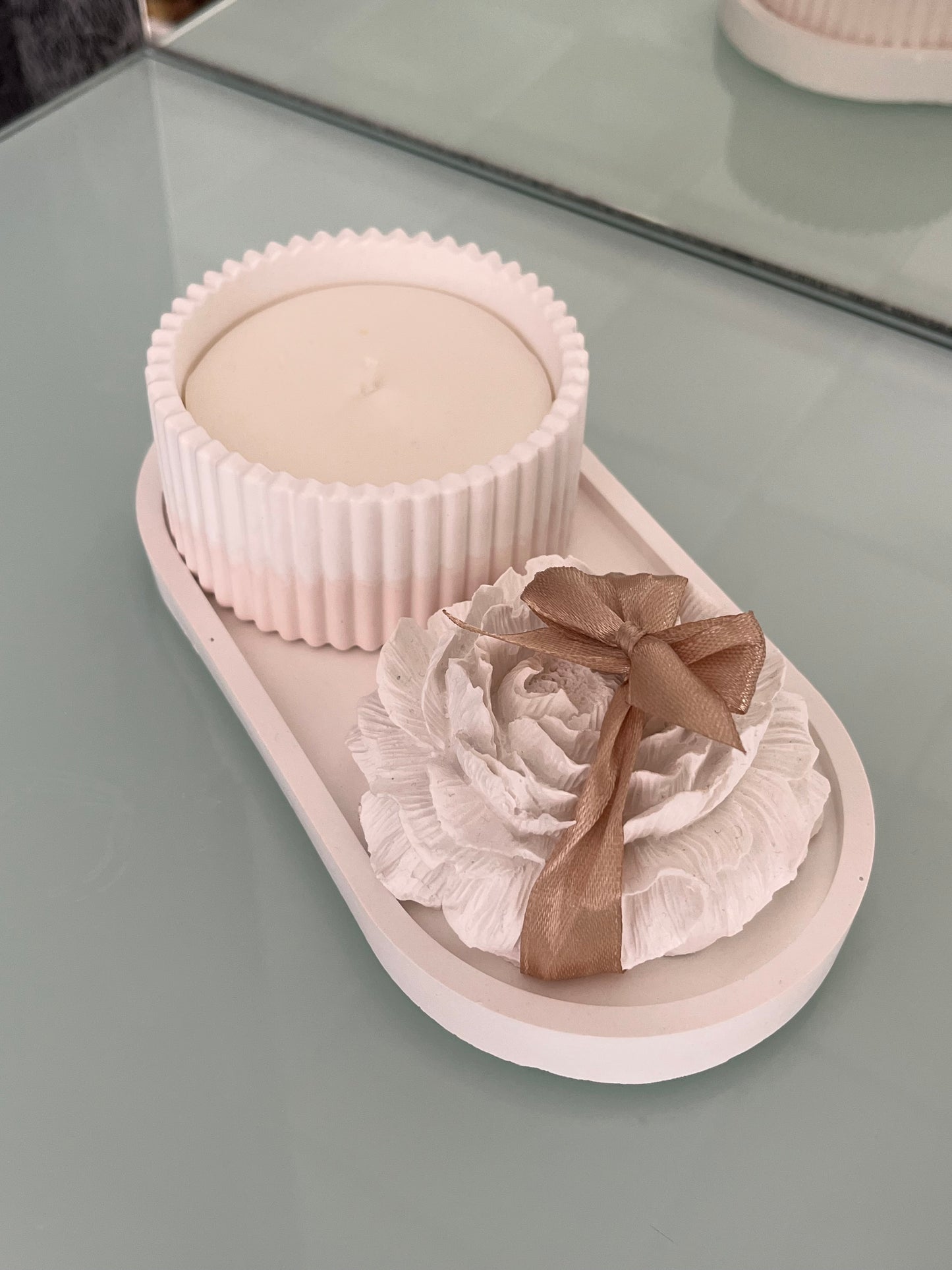 Conjunto Cerâmico Perfumado com Vela Reutilizável
