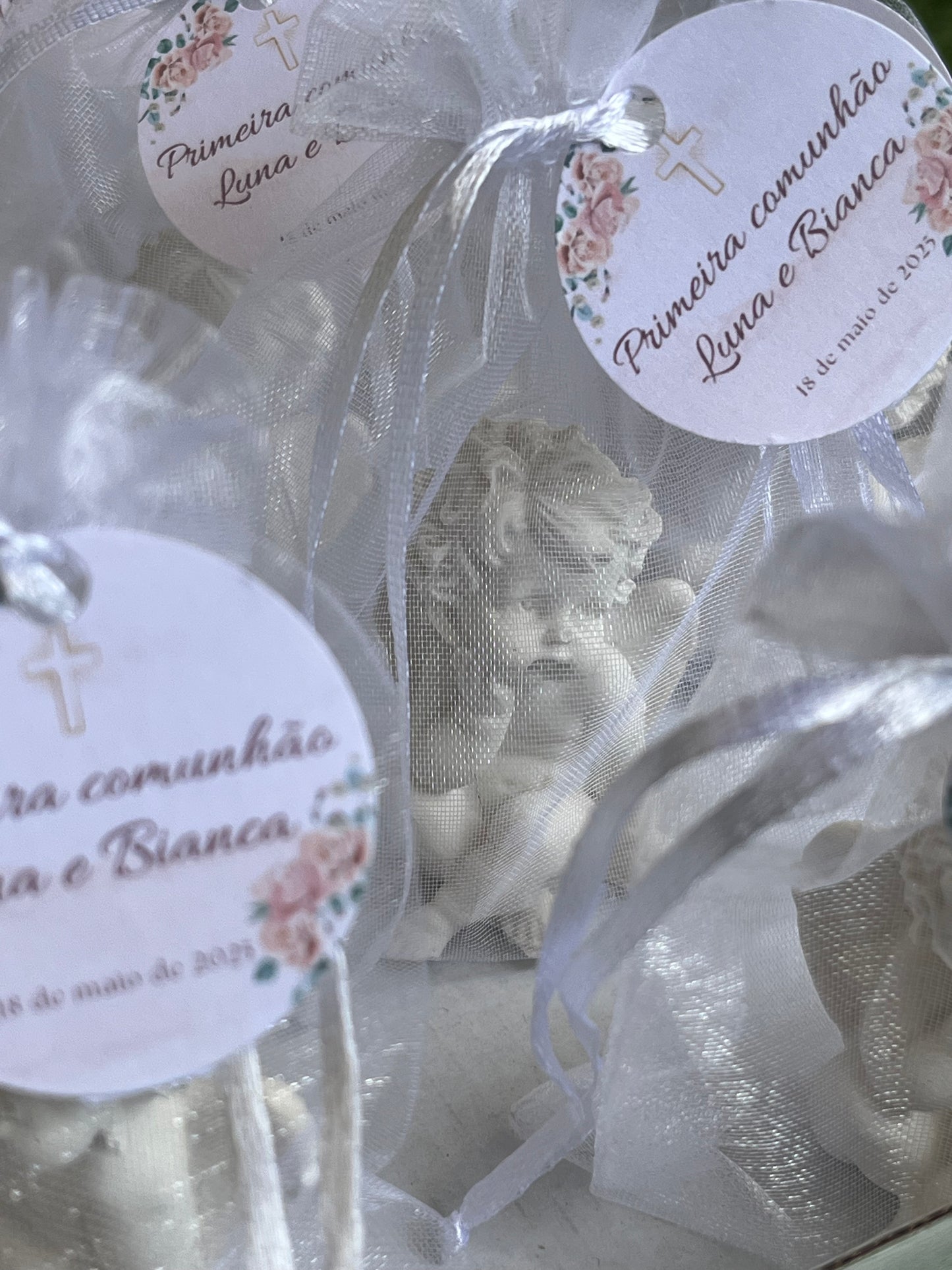 Anjos ceramica organza