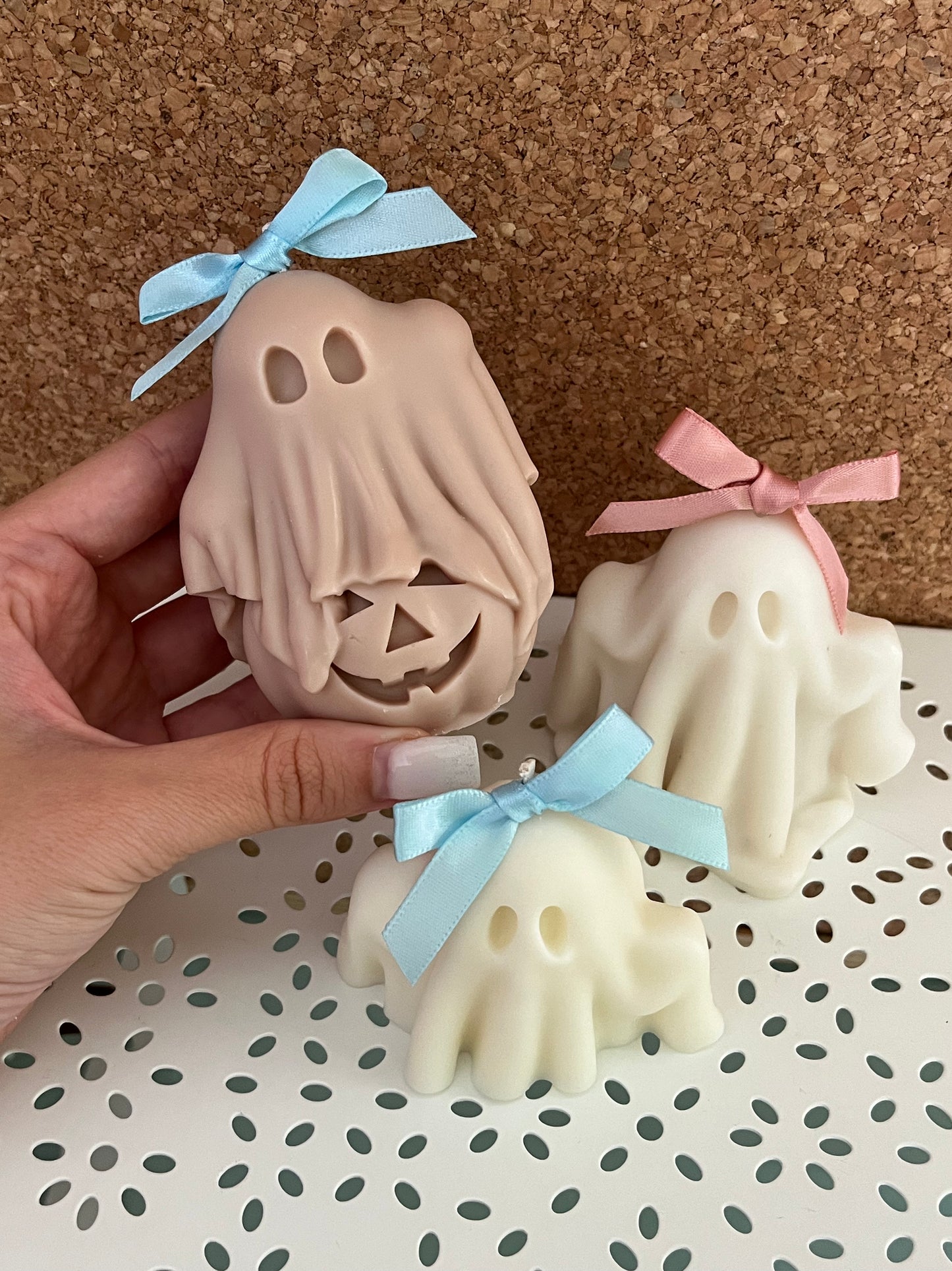 Vela Fantasma de Halloween com Abóbora