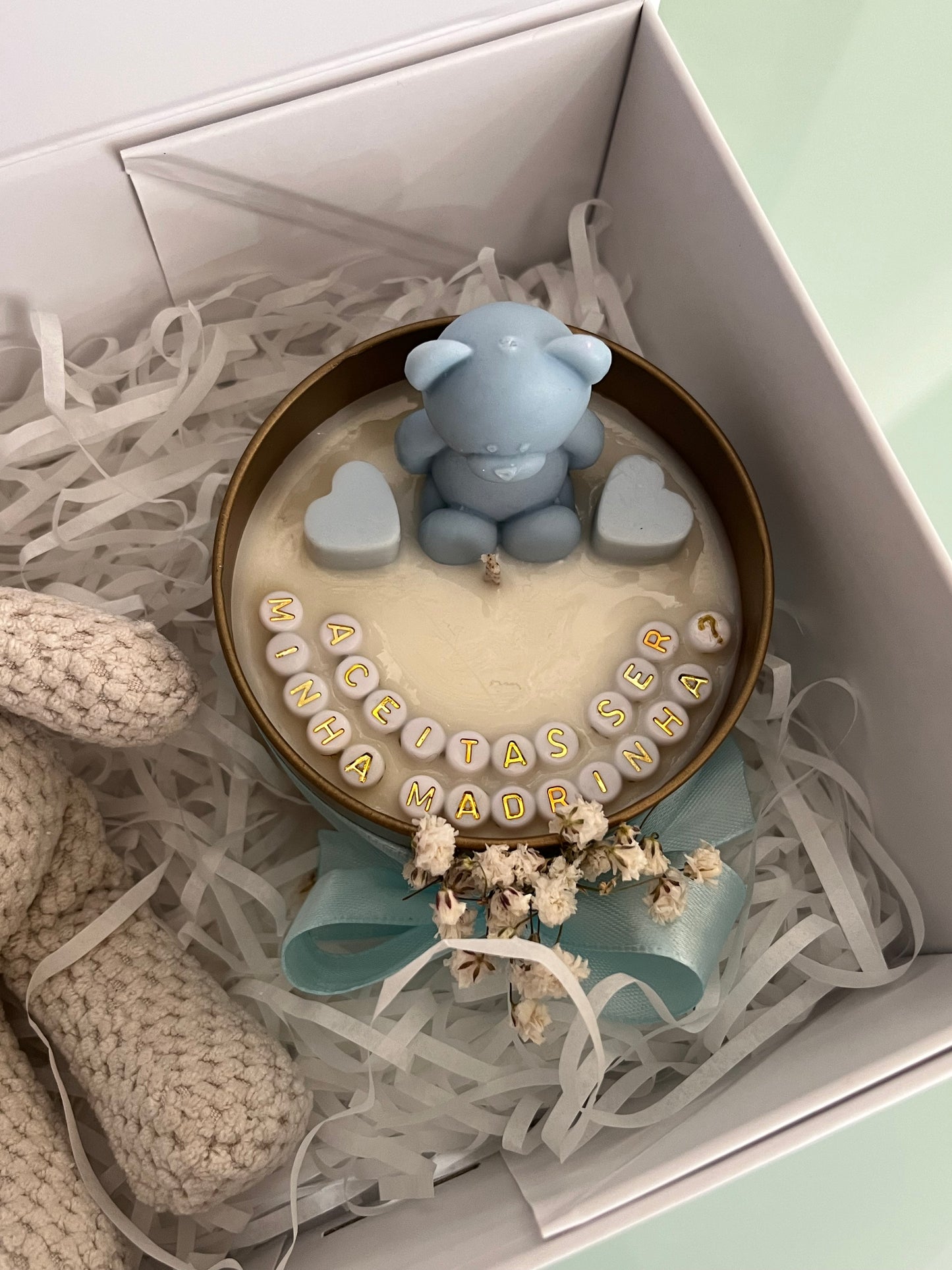 Box Peluche + Vela Personalizada (lata grande - 240ml)