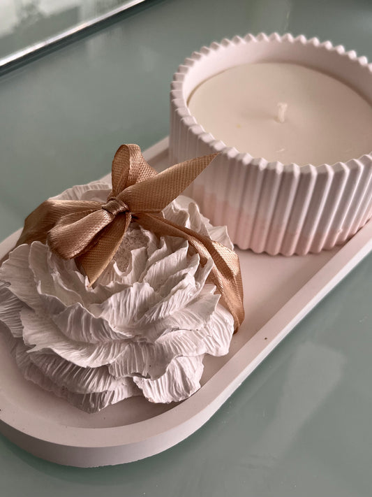 Conjunto Cerâmico Perfumado com Vela Reutilizável
