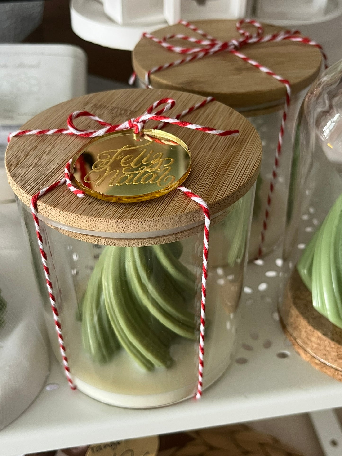 Frasco Decorativo Vela Pinheiro - Coleção de Natal - Loja Lov The Label